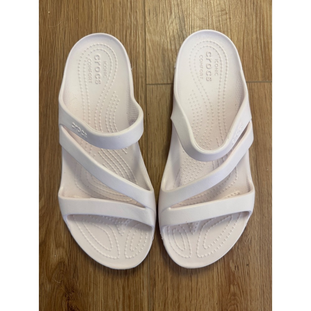 Crocs Swiftwater Sandal Womens 9 Light Pink Strappy Slide Water Shoes Comfort